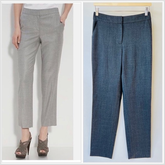 St. John Pants - St. John Emma dark gray straight legs crop pants, Size 4